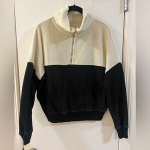 The Great Black and Cream Half-Zip Pullover, 0